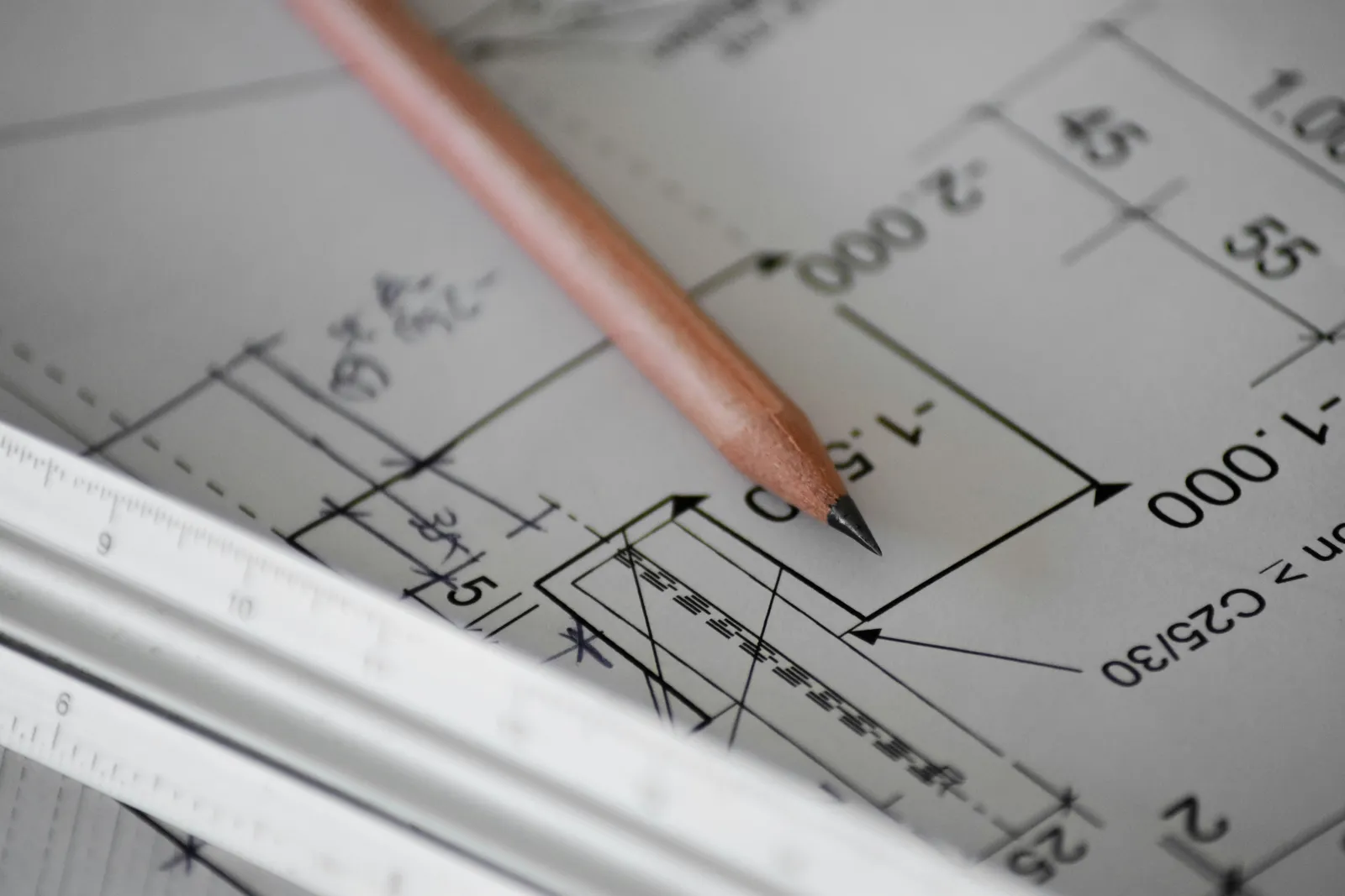 Engineering blueprint with precise measurement markings representing exact unit conversion